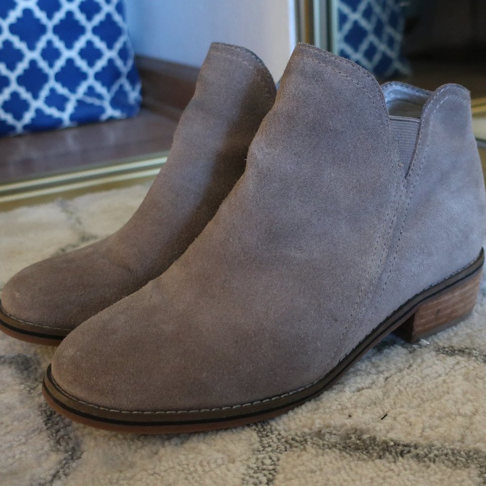Blondo Waterproof Suede Taupe Booties